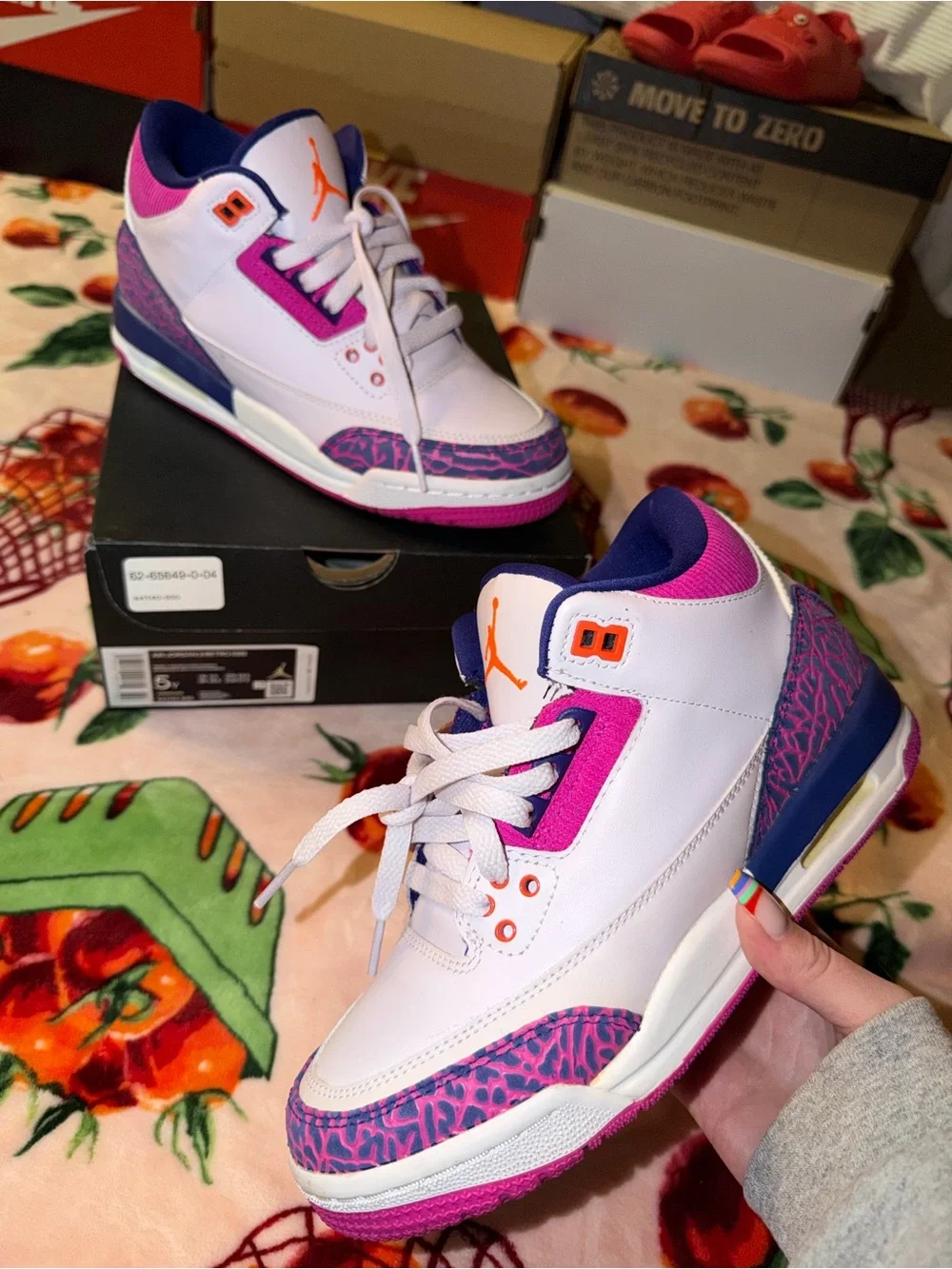 Jordan 3 Retro Barely Grape (GS) 5Y Like New In Box Girls Shoes Sneakers